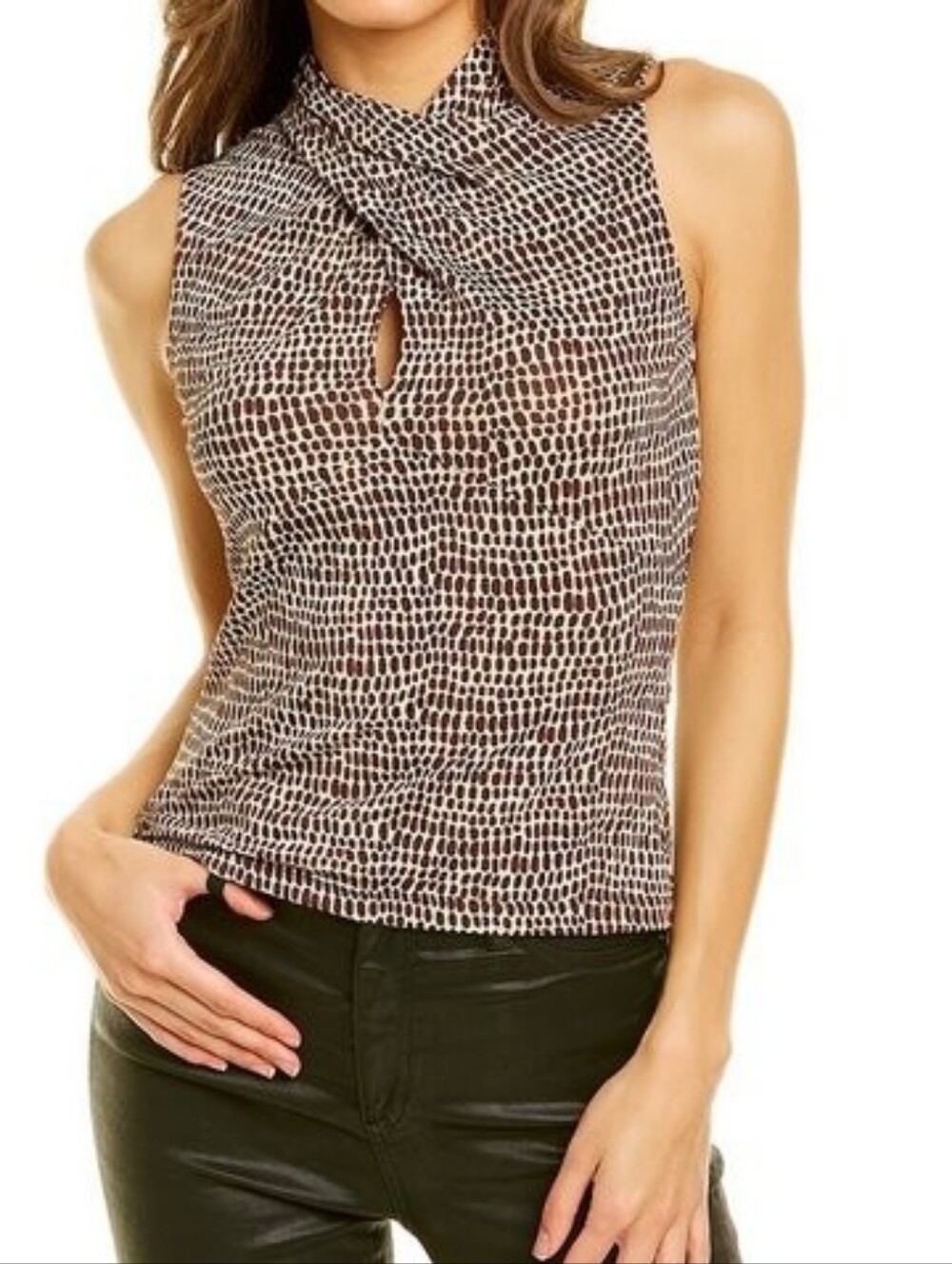 Bailey 44 Brown Patterned Twist-Neck Camisole